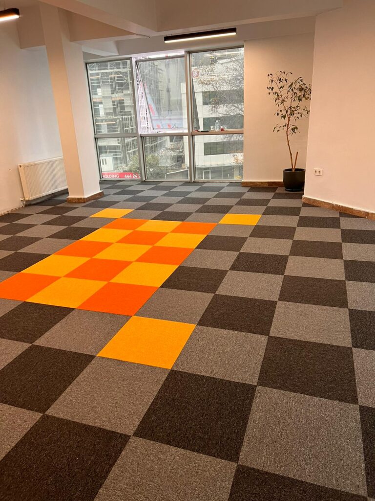 İstanbul ofis karo halı uygulaması Zemka Dekor